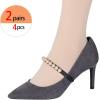 imageAllegra K Womens Beads Shoe Laces Detachable Elastic Shoe Strap for Heels 2 PairsCoffee