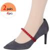 imageAllegra K Womens Beads Shoe Laces Detachable Elastic Shoe Strap for Heels 2 PairsRed