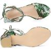 imageAllegra K Womens Block Heel Sandals Floral Green Lace Up Heels 7 m US