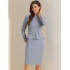 imageAllegra K Womens Bodycon Dresses Round Neck Long Sleeve Casual Work Outfits Peplum Sheath DressBlue Grey