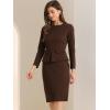 imageAllegra K Womens Bodycon Dresses Round Neck Long Sleeve Casual Work Outfits Peplum Sheath DressDark Brown