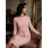 imageAllegra K Womens Bodycon Dresses Round Neck Long Sleeve Casual Work Outfits Peplum Sheath DressDusty Pink