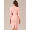 imageAllegra K Womens Bodycon Dresses Round Neck Long Sleeve Casual Work Outfits Peplum Sheath DressDusty Pink