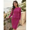 imageAllegra K Womens Bodycon Dresses Round Neck Long Sleeve Casual Work Outfits Peplum Sheath DressHot Pink