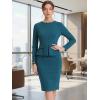 imageAllegra K Womens Bodycon Dresses Round Neck Long Sleeve Casual Work Outfits Peplum Sheath DressLake Blue