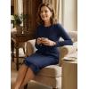 imageAllegra K Womens Bodycon Dresses Round Neck Long Sleeve Casual Work Outfits Peplum Sheath DressNavy Blue
