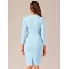 imageAllegra K Womens Bodycon Dresses Round Neck Long Sleeve Casual Work Outfits Peplum Sheath DressSky Blue