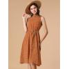 imageAllegra K Womens Casual Flowy Sundress Halter Neck Sleeveless Floral DressOrange