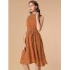 imageAllegra K Womens Casual Flowy Sundress Halter Neck Sleeveless Floral DressOrange