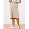 imageAllegra K Womens Casual Jean Skirt Back Slit Raw Hem Stretch High Waist Denim SkirtsApricot