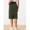imageAllegra K Womens Casual Jean Skirt Back Slit Raw Hem Stretch High Waist Denim SkirtsArmy Green