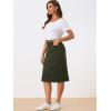 imageAllegra K Womens Casual Jean Skirt Back Slit Raw Hem Stretch High Waist Denim SkirtsArmy Green