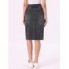 imageAllegra K Womens Casual Jean Skirt Back Slit Raw Hem Stretch High Waist Denim SkirtsBlack