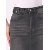 imageAllegra K Womens Casual Jean Skirt Back Slit Raw Hem Stretch High Waist Denim SkirtsBlack