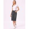 imageAllegra K Womens Casual Jean Skirt Back Slit Raw Hem Stretch High Waist Denim SkirtsBlack