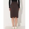 imageAllegra K Womens Casual Jean Skirt Back Slit Raw Hem Stretch High Waist Denim SkirtsDark Brown