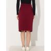 imageAllegra K Womens Casual Jean Skirt Back Slit Raw Hem Stretch High Waist Denim SkirtsDark Red