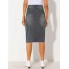 imageAllegra K Womens Casual Jean Skirt Back Slit Raw Hem Stretch High Waist Denim SkirtsGrey