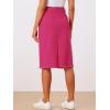 imageAllegra K Womens Casual Jean Skirt Back Slit Raw Hem Stretch High Waist Denim SkirtsHot Pink