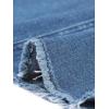 imageAllegra K Womens Casual Jean Skirt Back Slit Raw Hem Stretch High Waist Denim SkirtsJean Blue