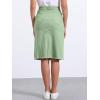 imageAllegra K Womens Casual Jean Skirt Back Slit Raw Hem Stretch High Waist Denim SkirtsLight Green