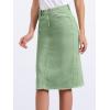 imageAllegra K Womens Casual Jean Skirt Back Slit Raw Hem Stretch High Waist Denim SkirtsLight Green