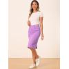 imageAllegra K Womens Casual Jean Skirt Back Slit Raw Hem Stretch High Waist Denim SkirtsLight Purple