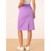 imageAllegra K Womens Casual Jean Skirt Back Slit Raw Hem Stretch High Waist Denim SkirtsLight Purple