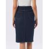 imageAllegra K Womens Casual Jean Skirt Back Slit Raw Hem Stretch High Waist Denim SkirtsNavy Blue
