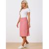 imageAllegra K Womens Casual Jean Skirt Back Slit Raw Hem Stretch High Waist Denim SkirtsPink