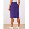 imageAllegra K Womens Casual Jean Skirt Back Slit Raw Hem Stretch High Waist Denim SkirtsPurple