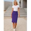 imageAllegra K Womens Casual Jean Skirt Back Slit Raw Hem Stretch High Waist Denim SkirtsPurple