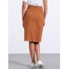 imageAllegra K Womens Casual Jean Skirt Back Slit Raw Hem Stretch High Waist Denim SkirtsRust Brown