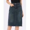imageAllegra K Womens Casual Jean Skirt Back Slit Raw Hem Stretch High Waist Denim SkirtsVintage Grey Blue