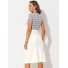 imageAllegra K Womens Casual Jean Skirt Back Slit Raw Hem Stretch High Waist Denim SkirtsWhite