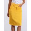imageAllegra K Womens Casual Jean Skirt Back Slit Raw Hem Stretch High Waist Denim SkirtsYellow