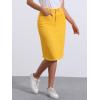 imageAllegra K Womens Casual Jean Skirt Back Slit Raw Hem Stretch High Waist Denim SkirtsYellow