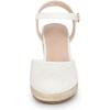 imageAllegra K Womens Closed Toe Platform Espadrilles Lace Wedge Heel SandalsWhite