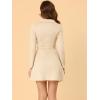 imageAllegra K Womens Faux Suede Dress Western Long Sleeve Fall ALine Mini Dresses Cowgirl OutfitBeige