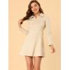 imageAllegra K Womens Faux Suede Dress Western Long Sleeve Fall ALine Mini Dresses Cowgirl OutfitBeige