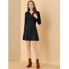 imageAllegra K Womens Faux Suede Dress Western Long Sleeve Fall ALine Mini Dresses Cowgirl OutfitBlack