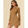 imageAllegra K Womens Faux Suede Dress Western Long Sleeve Fall ALine Mini Dresses Cowgirl OutfitCamel