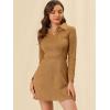 imageAllegra K Womens Faux Suede Dress Western Long Sleeve Fall ALine Mini Dresses Cowgirl OutfitCamel