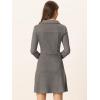 imageAllegra K Womens Faux Suede Dress Western Long Sleeve Fall ALine Mini Dresses Cowgirl OutfitDark Gray