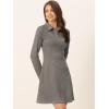 imageAllegra K Womens Faux Suede Dress Western Long Sleeve Fall ALine Mini Dresses Cowgirl OutfitDark Gray
