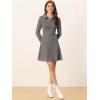imageAllegra K Womens Faux Suede Dress Western Long Sleeve Fall ALine Mini Dresses Cowgirl OutfitDark Gray