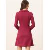 imageAllegra K Womens Faux Suede Dress Western Long Sleeve Fall ALine Mini Dresses Cowgirl OutfitDark Red