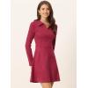 imageAllegra K Womens Faux Suede Dress Western Long Sleeve Fall ALine Mini Dresses Cowgirl OutfitDark Red