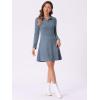 imageAllegra K Womens Faux Suede Dress Western Long Sleeve Fall ALine Mini Dresses Cowgirl OutfitGray Blue