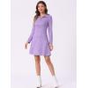 imageAllegra K Womens Faux Suede Dress Western Long Sleeve Fall ALine Mini Dresses Cowgirl OutfitPurple